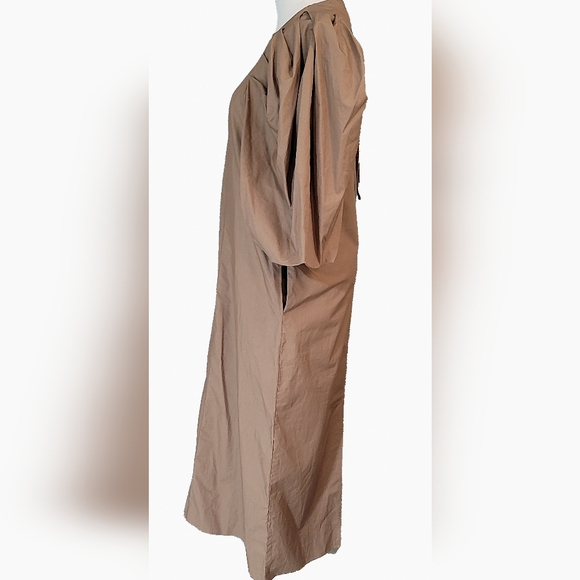 H&M Brown‎ RETRO 2020 DRESS WITH BALLOON SLEEVE - Picture 6 of 9